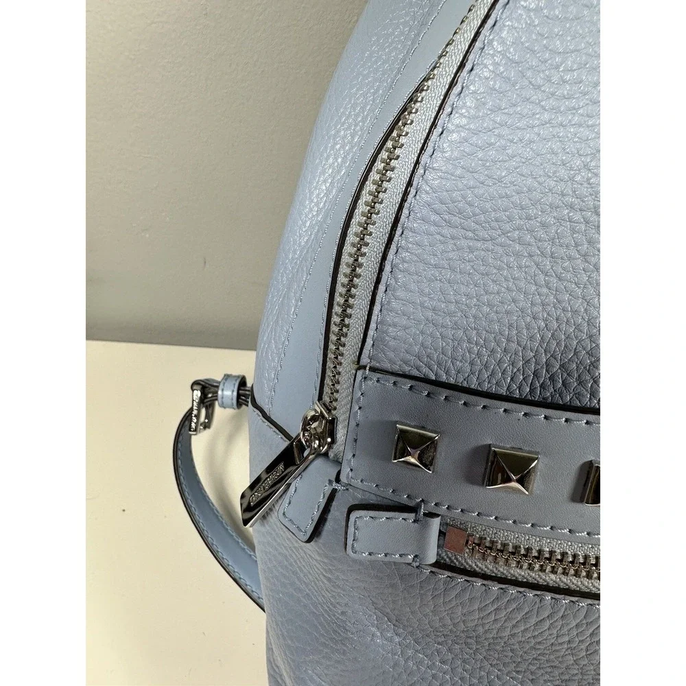 Michael Kors Kenly Medium Light Sky Leather Backpack Pebble‎